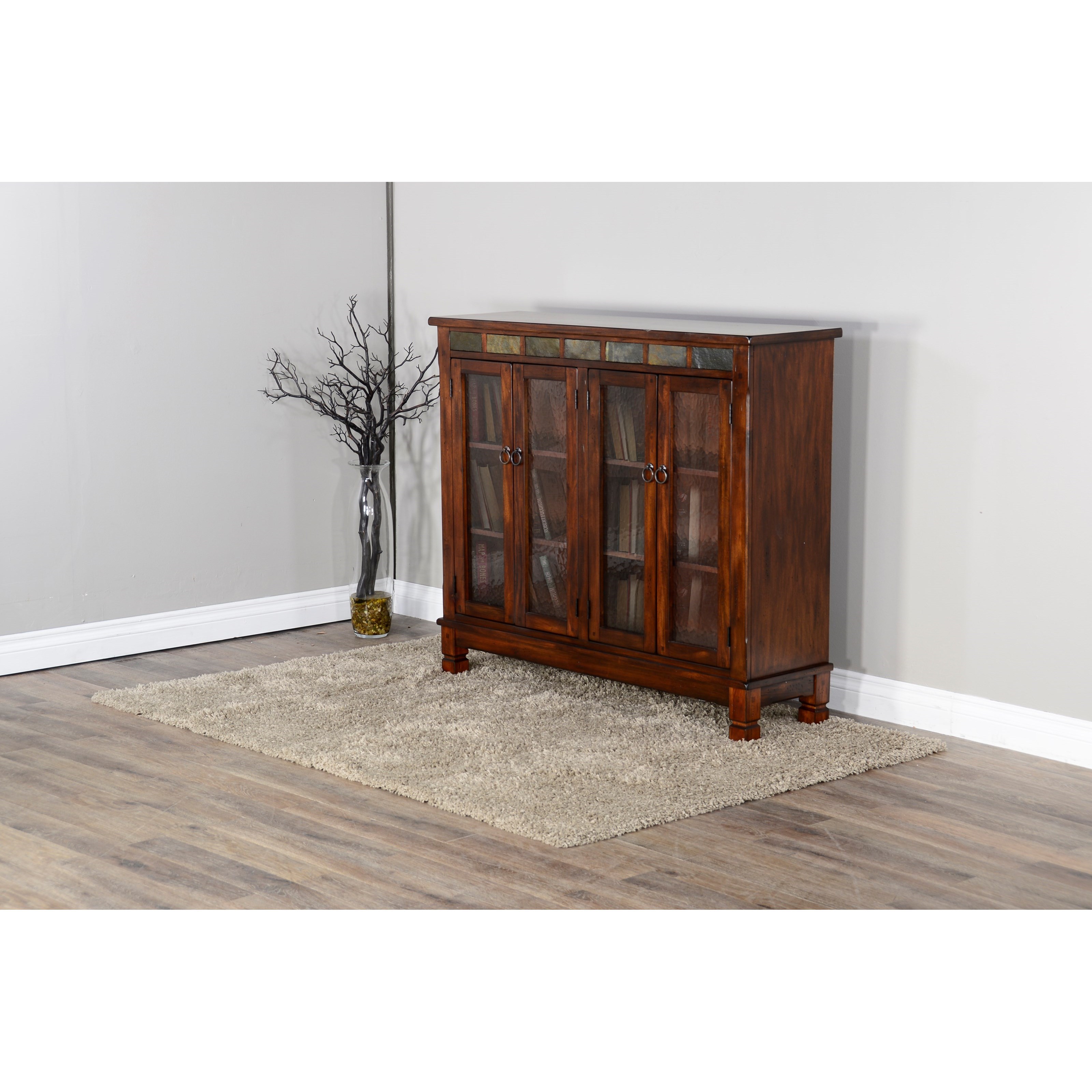 Sunny Designs Santa Fe 2 Bookcase With 4 Glass Doors Wayside